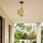 Pumpkin Glass Semi-Flush Pendant