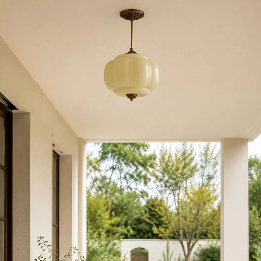 Pumpkin Glass Semi-Flush Pendant