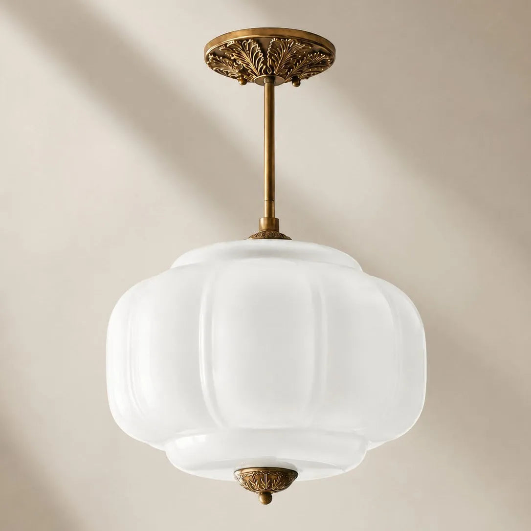 Pumpkin Glass Semi-Flush Pendant