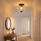 Pumpkin Milk Glass Ceiling Light