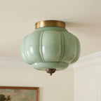 Pumpkin Milk Glass Ceiling Light