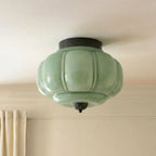 Pumpkin Milk Glass Ceiling Light