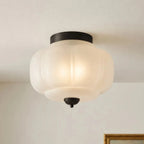 Pumpkin Milk Glass Ceiling Light