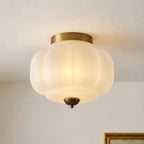 Pumpkin Milk Glass Ceiling Light