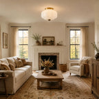Pumpkin Milk Glass Ceiling Light