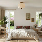Pumpkin Milk Glass Ceiling Light