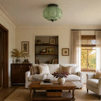 Pumpkin Milk Glass Ceiling Light
