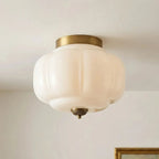 Pumpkin Milk Glass Ceiling Light