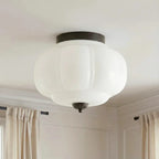 Pumpkin Milk Glass Ceiling Light
