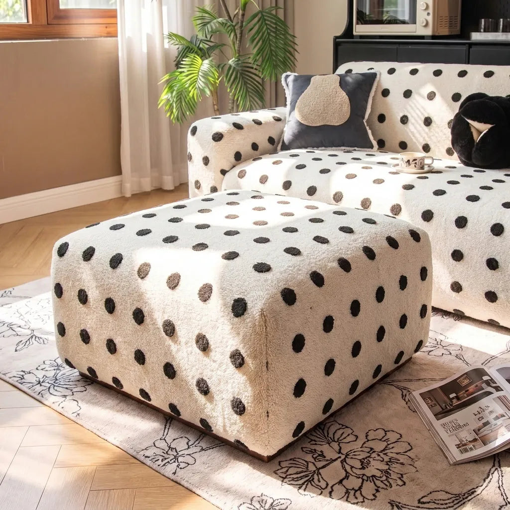 Raised Dot Plush Stretch Slipcover