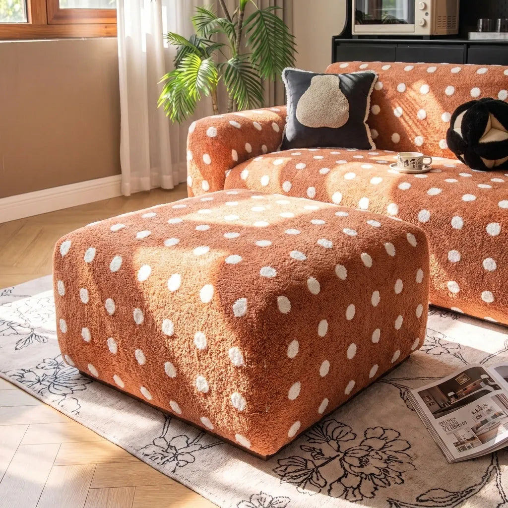 Raised Dot Plush Stretch Slipcover