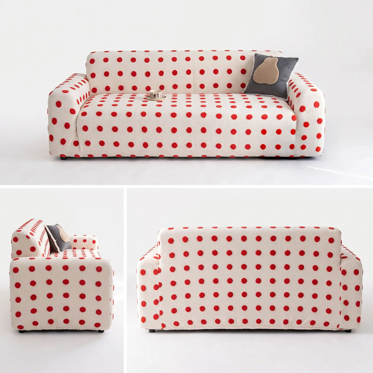 Raised Dot Plush Stretch Slipcover