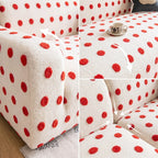 Raised Dot Plush Stretch Slipcover