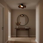 Resin Globe Wood-Grain Ceiling Light