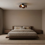 Resin Globe Wood-Grain Ceiling Light