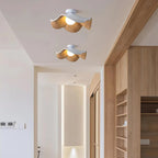 Resin Globe Wood-Grain Ceiling Light