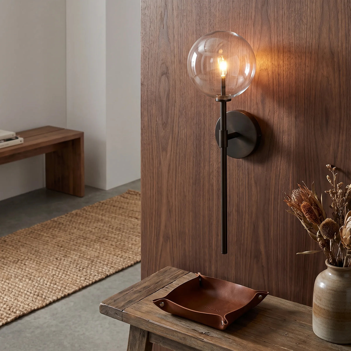 Retro Clear Globe Wall Lamp