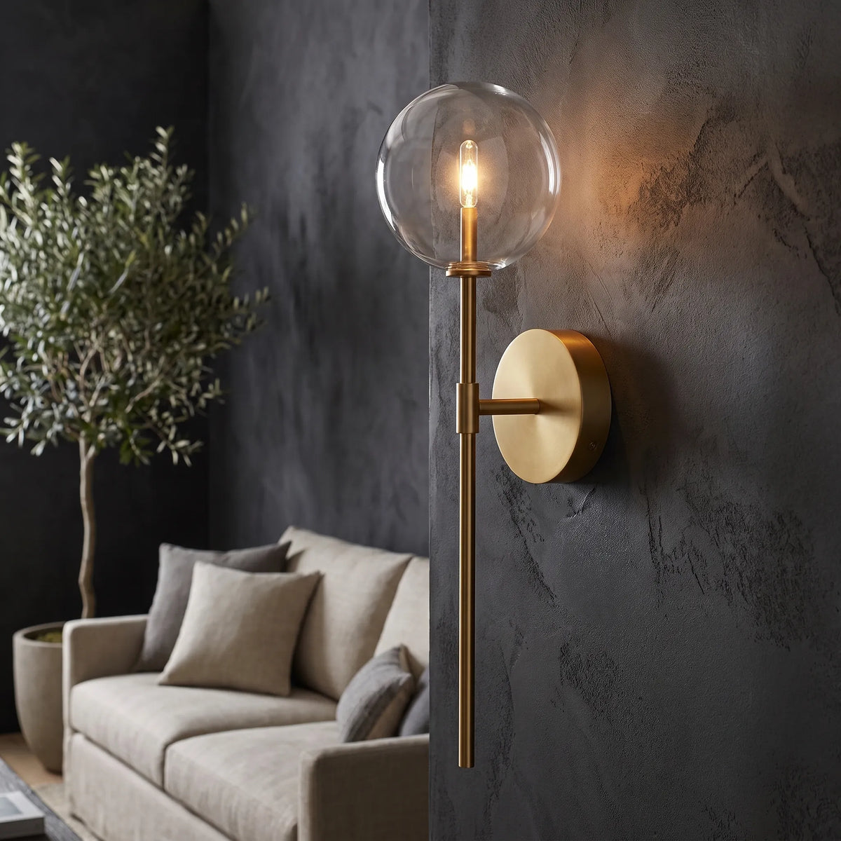 Retro Clear Globe Wall Lamp