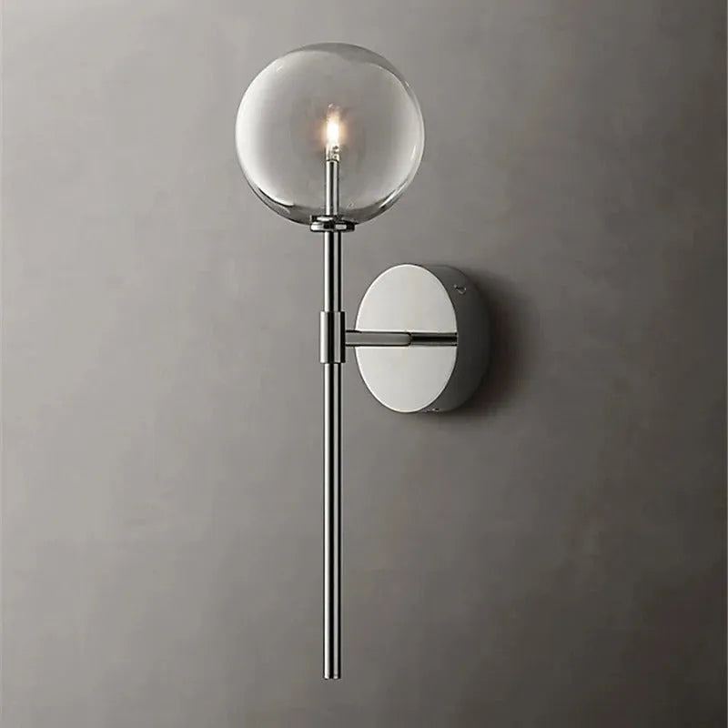 Retro Clear Globe Wall Lamp