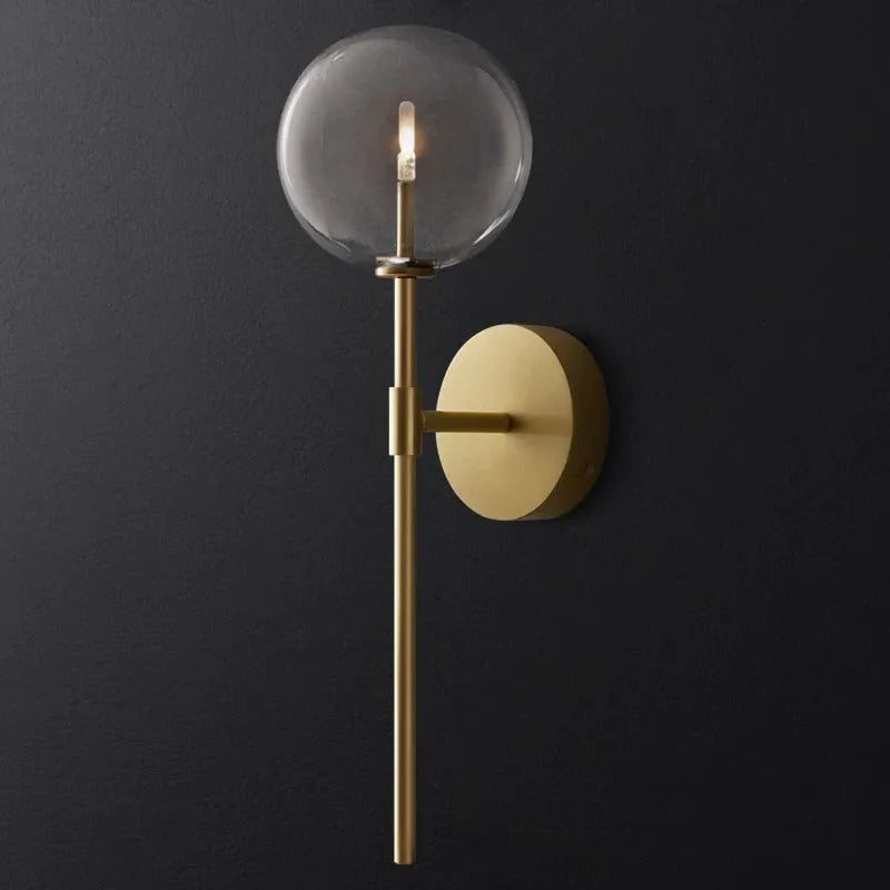 Retro Clear Globe Wall Lamp