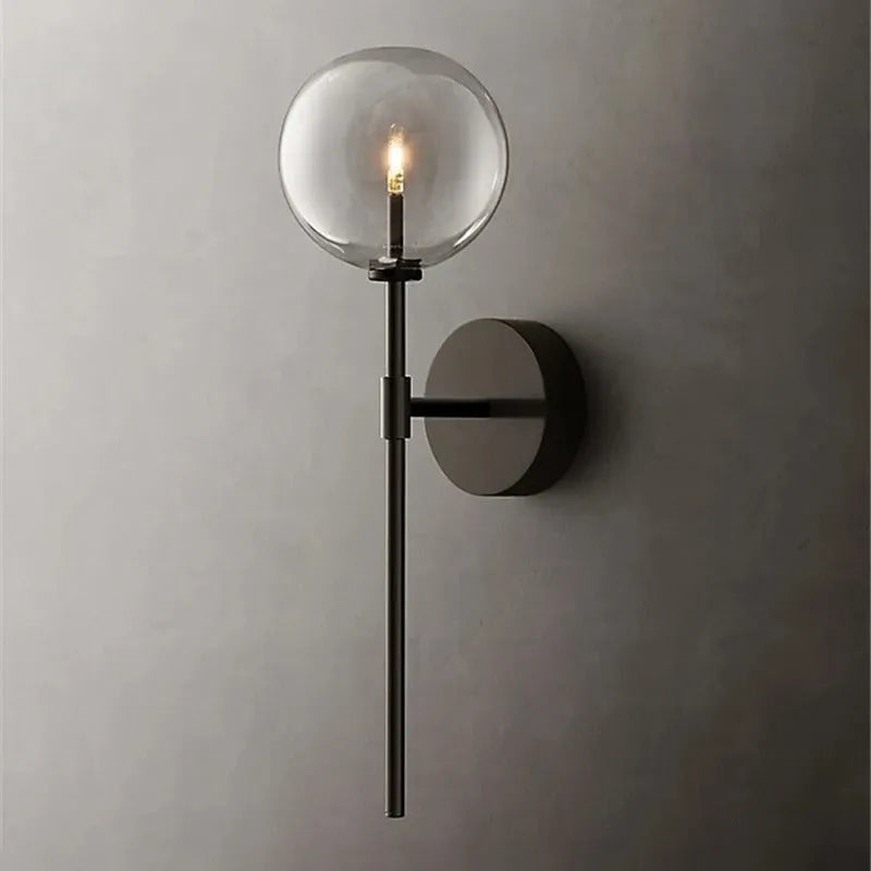 Retro Clear Globe Wall Lamp