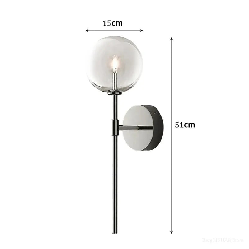 Retro Clear Globe Wall Lamp