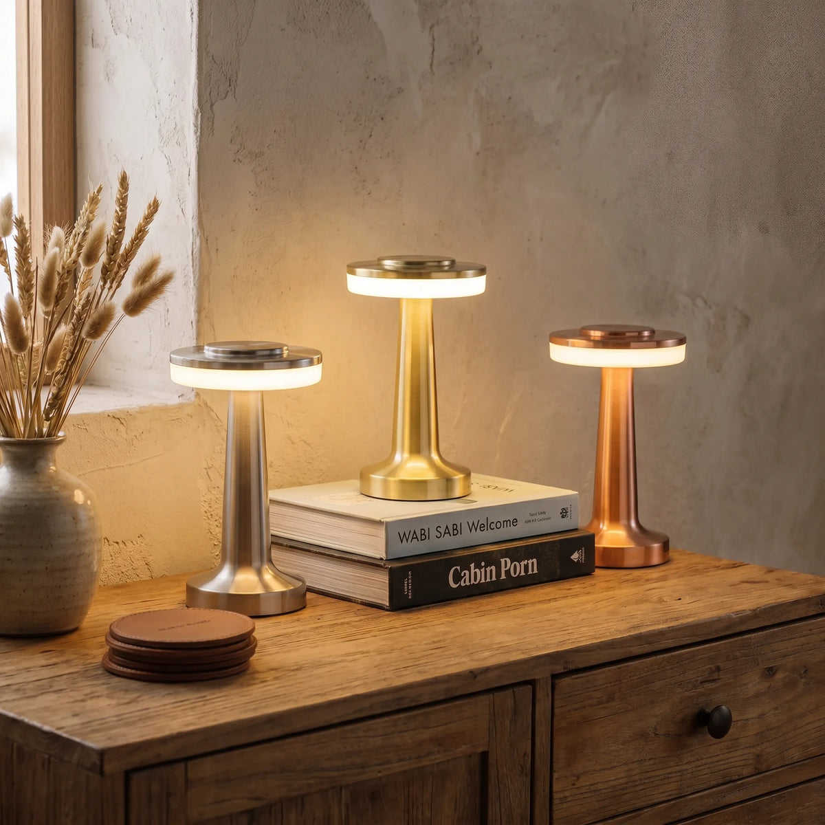 Retro Metallic Mini Table Lamp