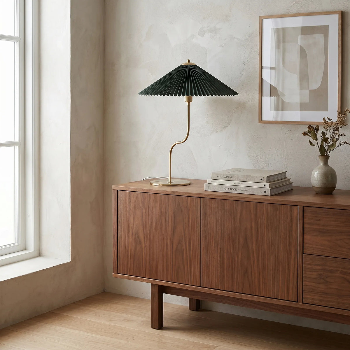Retro Pleated Umbrella Table Lamp