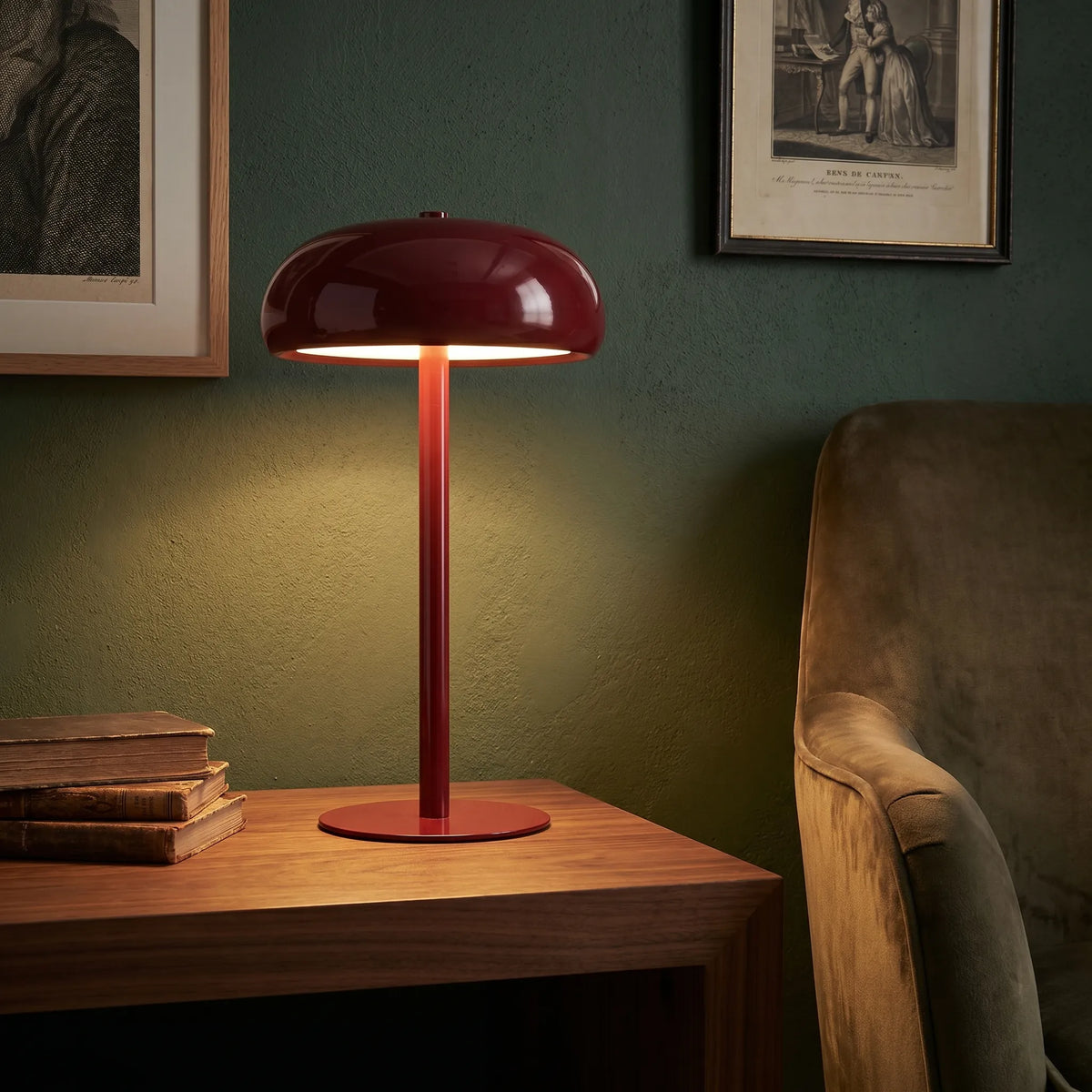 Retro Rounded Cordless Table Lamp