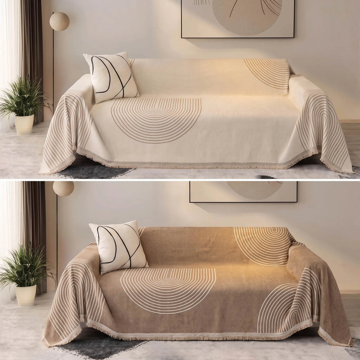 Reversible Arches Chenille Sofa Cover
