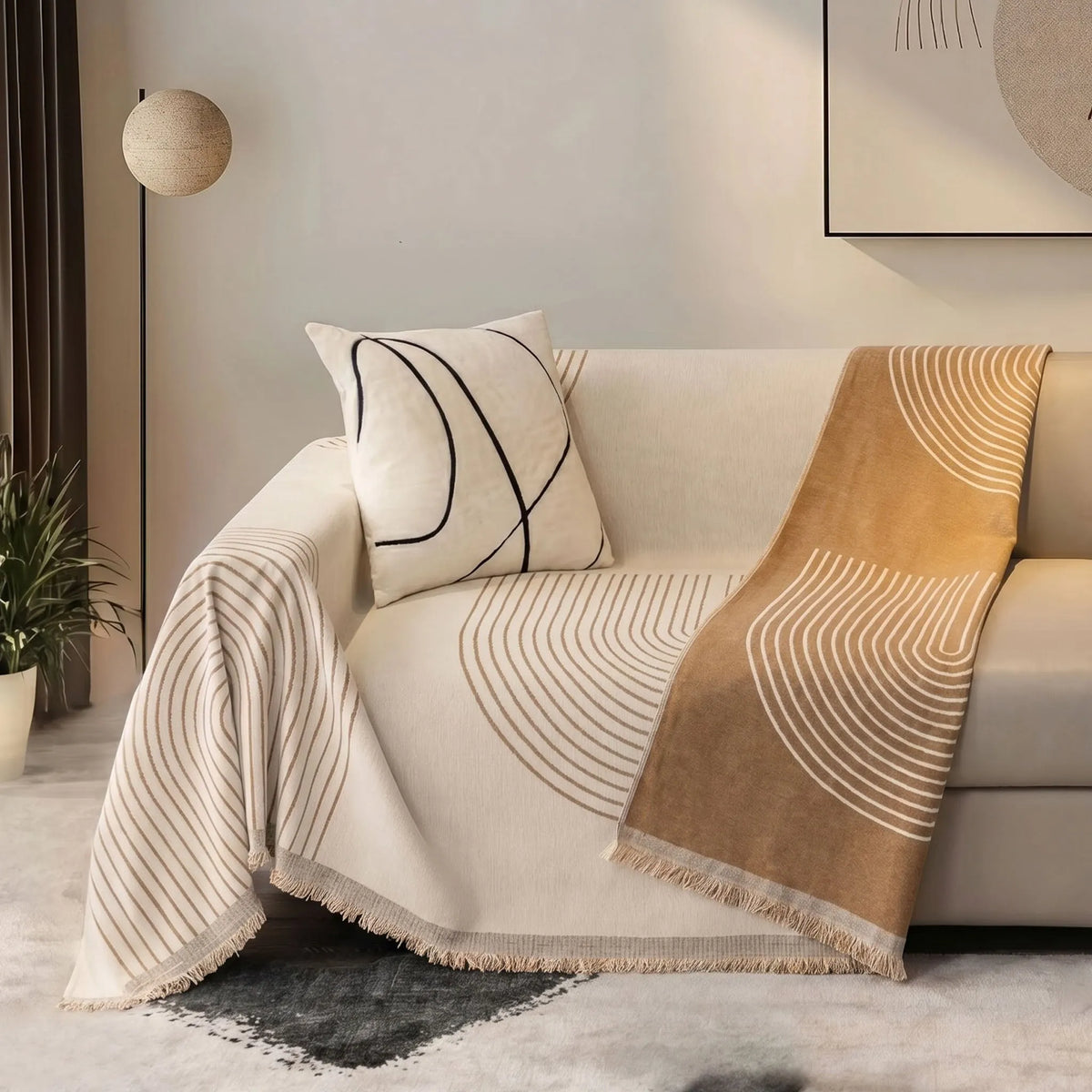 Reversible Arches Chenille Sofa Cover