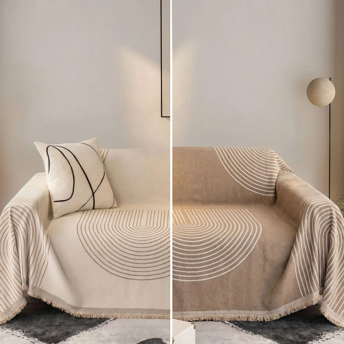 Reversible Arches Chenille Sofa Cover