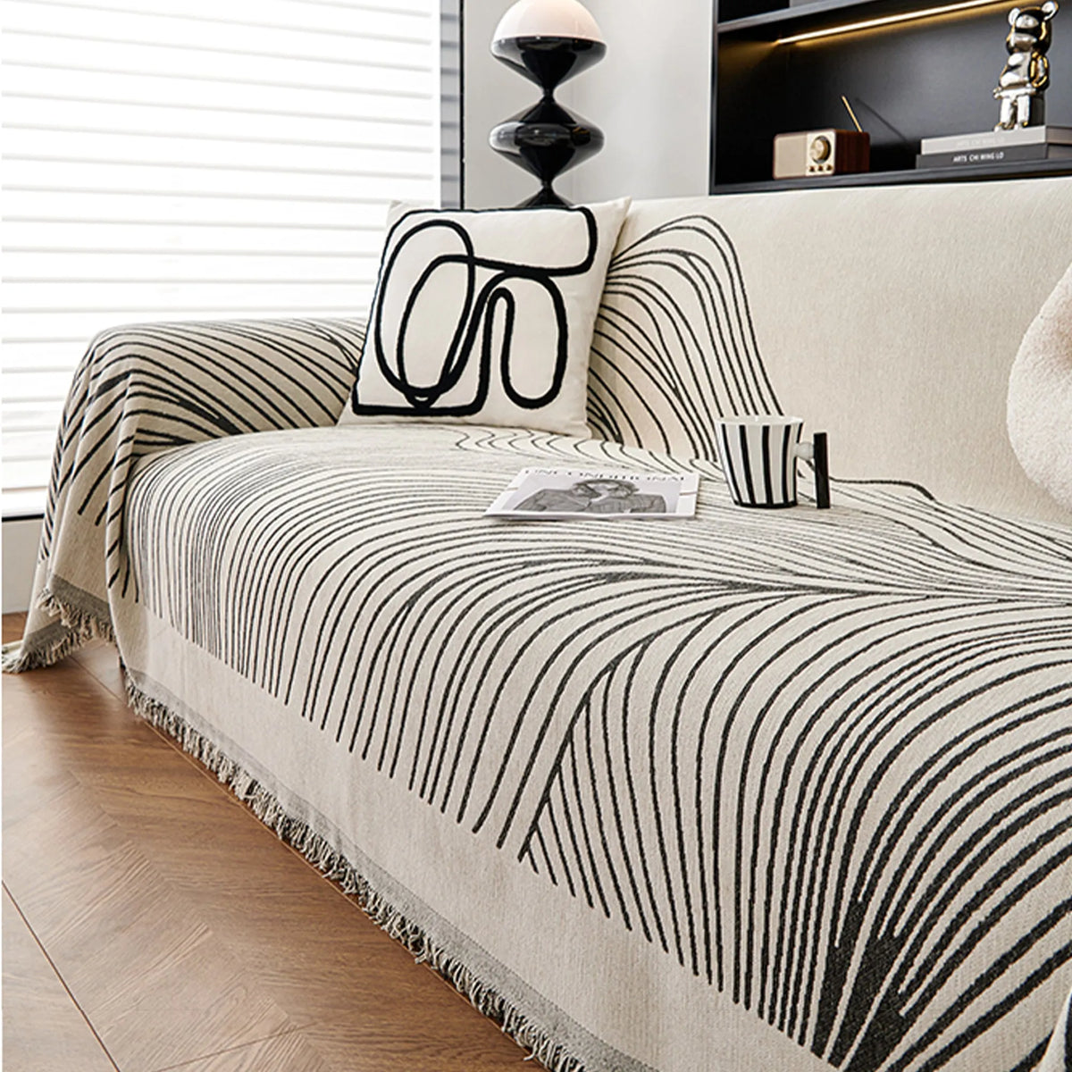 Reversible Line Jacquard Sofa Cover