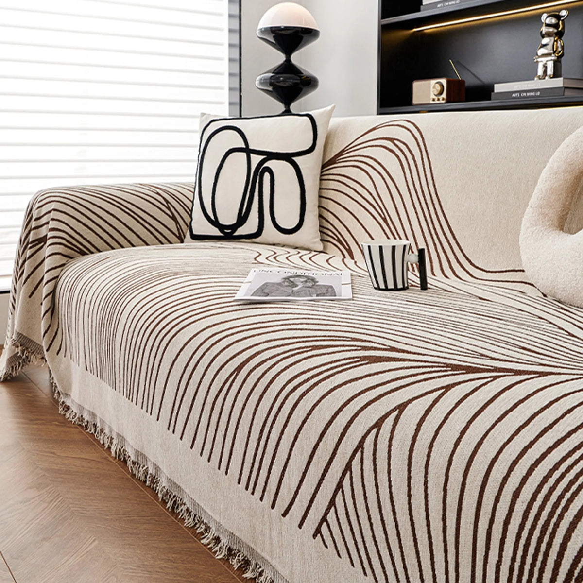 Reversible Line Jacquard Sofa Cover