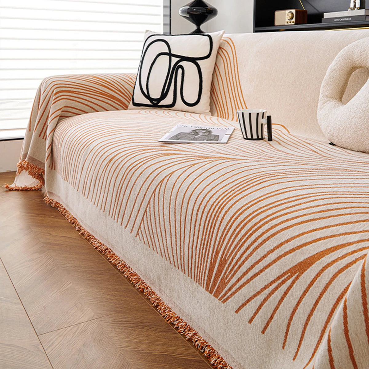 Reversible Line Jacquard Sofa Cover