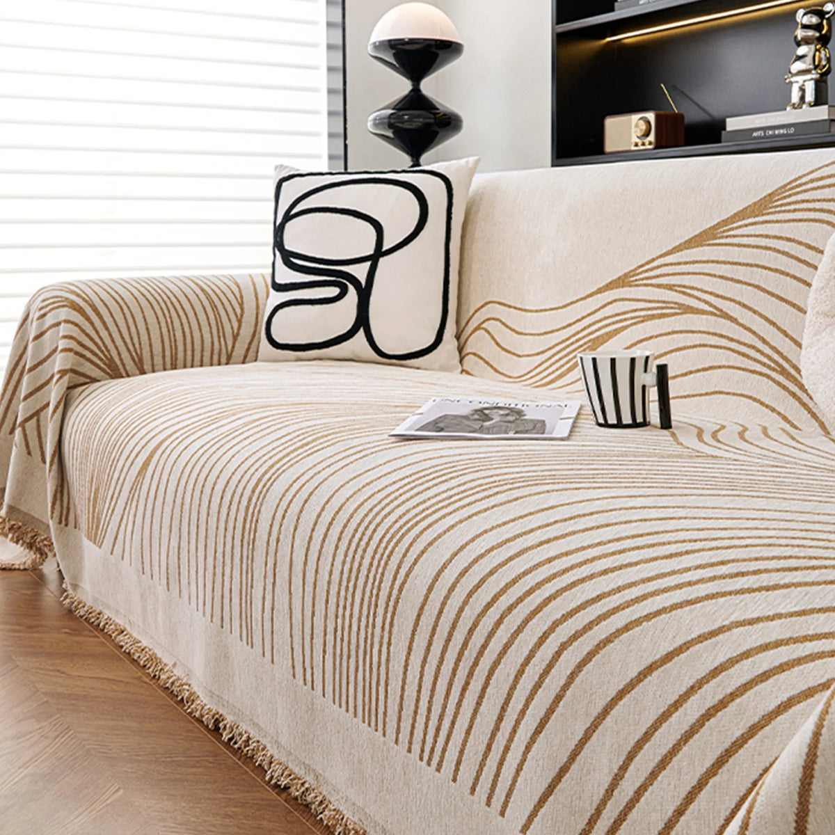 Reversible Line Jacquard Sofa Cover