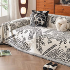 Reversible Nature Sketch Sofa Throw