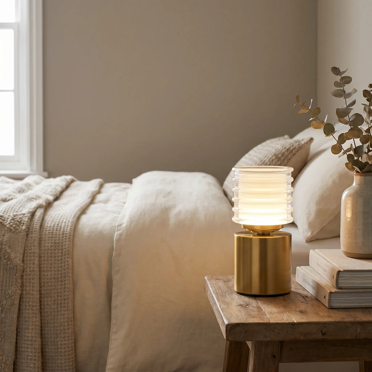 Ribbed Acrylic Mini Cordless Lamp