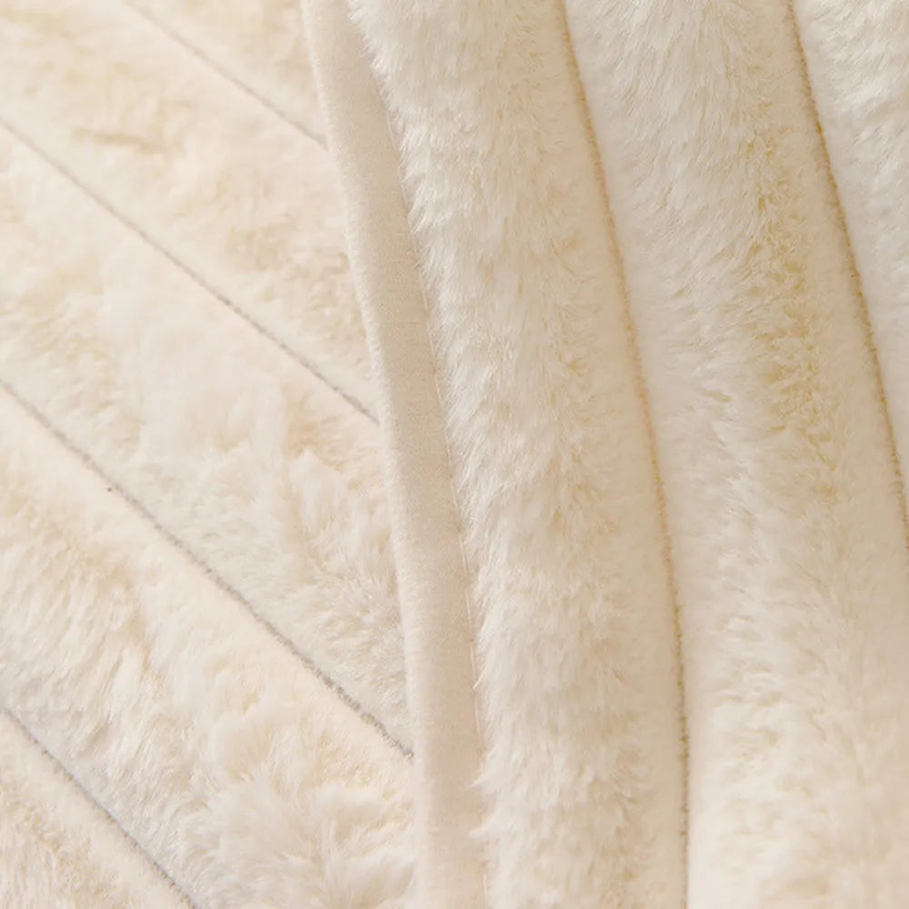 Ribbed Bunny Fleece Seat Cover