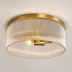 Ribbed Glass Flush Ceiling Light