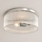 Ribbed Glass Flush Ceiling Light