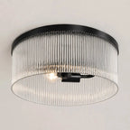 Ribbed Glass Flush Ceiling Light