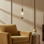 Ribbed Glass Lantern Pendant Light