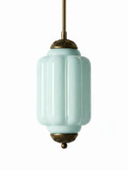 Ribbed Glass Lantern Pendant Light