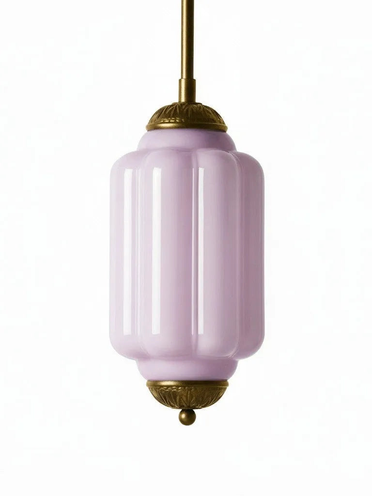 Ribbed Glass Lantern Pendant Light