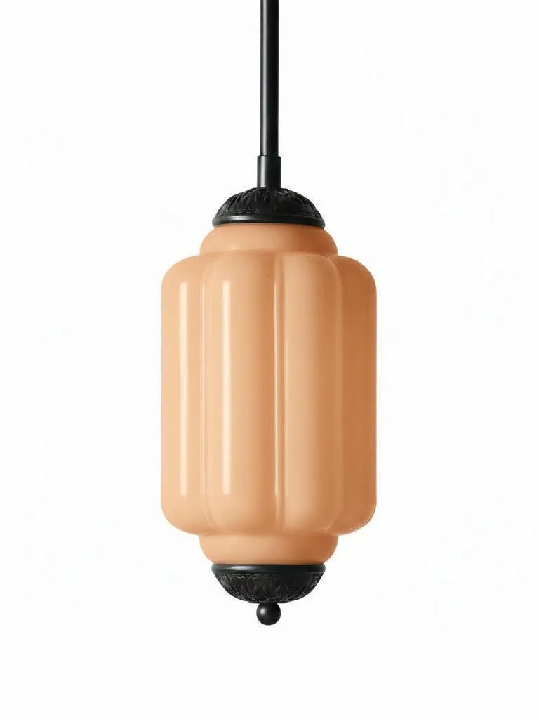 Ribbed Glass Lantern Pendant Light