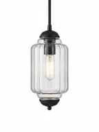 Ribbed Glass Lantern Pendant Light
