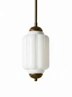 Ribbed Glass Lantern Pendant Light