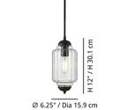 Ribbed Glass Lantern Pendant Light