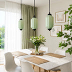 Ribbed Glass Lantern Pendant Light